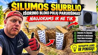 Šilumos siurblio išorinio bloko polių betonavimas ir patarimai 2026