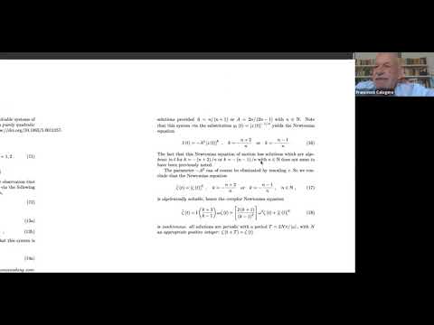 Francesco Calogero — Recent identifications of explicitly solvable systems