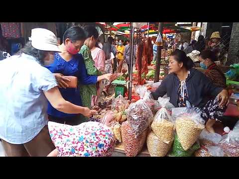 Asian Street Food - A Walk Around Wet Market In Phnom Penh - Cambodian Market