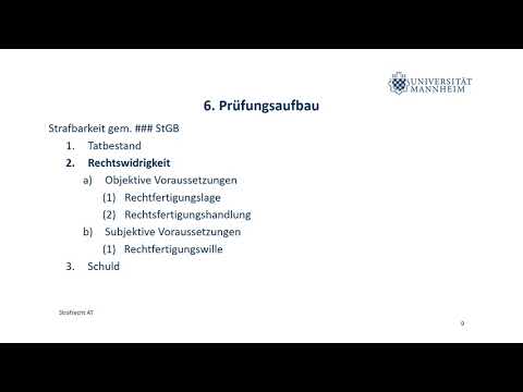 Strafrecht AT Teil 6 (Notwehr, § 32 StGB)