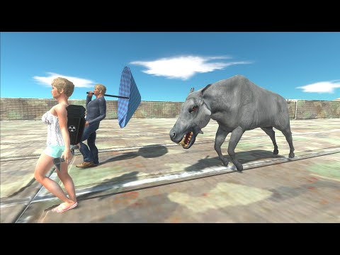 Units trying to escape from DAEODON - Animal Revolt Battle Simulator