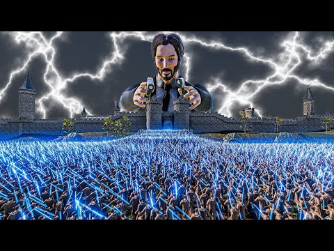 JOHN WICK DEFENDS THE CASTLE FROM LASER KNIGHTS - Ultimate Epic Battle Simulator 2 UEBS 2