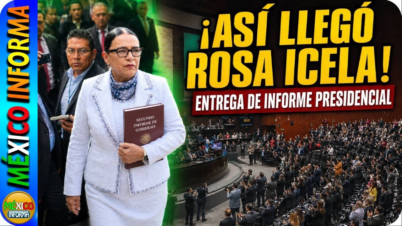 ASÍ LLEGÓ ROSA ICELA A LA CÁMARA A ENTREGAR EL INFORME DE LA PRESIDENTA CLAUDIA SHEINBAUM.