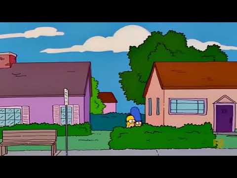 simpsons | Marge and Homer naked run away