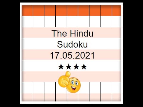 Today The Hindu Sudoku 4 Star Solution | 17.05.2021