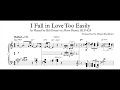 Bill Evans - I Fall in Love Too Easily (Complete Transcription)