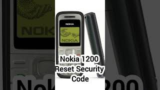 Nokia 1200 Reset Security Code