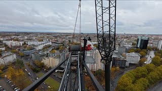 Teildemontage eines AK410 Turmdrehkranes | Auslegerteil 2, Gegenausleger 2 & Kabine