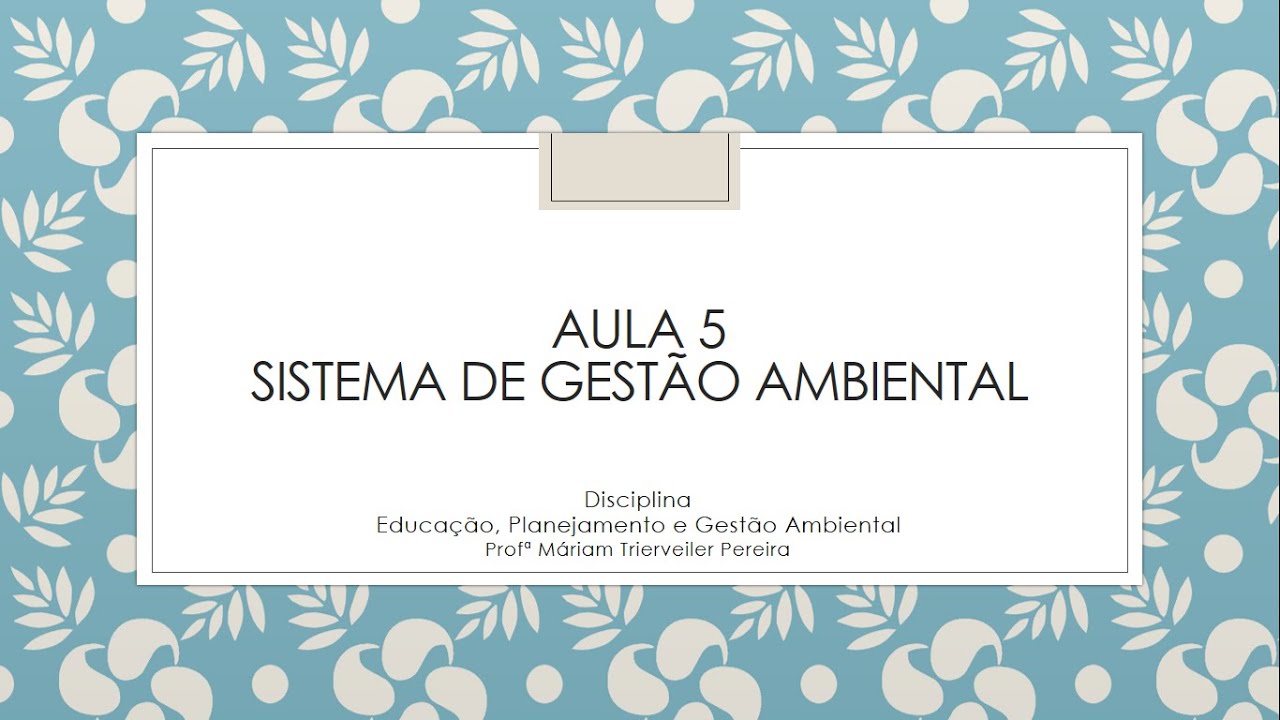 Aula 5 - Sistema de Gestão Ambiental