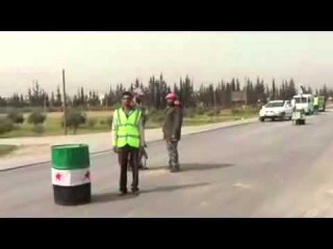 كتيبة أبو أيوب الانصاري تنصب حاجز على مدخل منبج وتسيير امور المواطنين