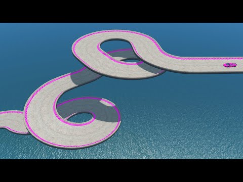 Impossible Weird Loop Bridge Crossing Cars Vs Deep Water - BeamNG.Drive