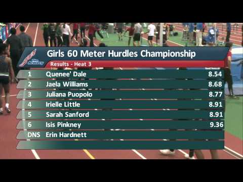 Girls 60m Hurdles Prelim Heat 3 - New Balance Nationals Indoor 2014