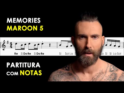 Memories - Maroon 5 | Partitura com Notas para Flauta Doce, Violino
