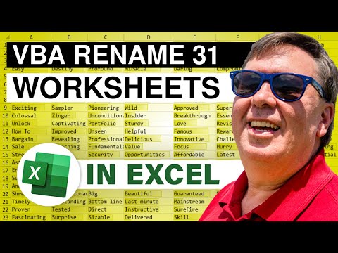 Excel - Rename 31 Worksheets: Episode 1489