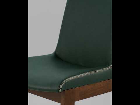 Стул "Нильс" (Экокожа Зеленая/Дерево цвет Орех)/SG/Lk