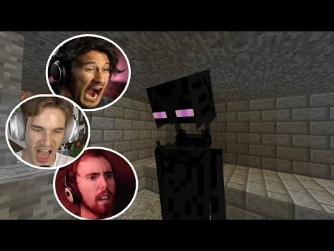 Gamers Reaction to First Seeing Enderman Mob in Minecraft | Pewdiepie, Markiplier, and more!