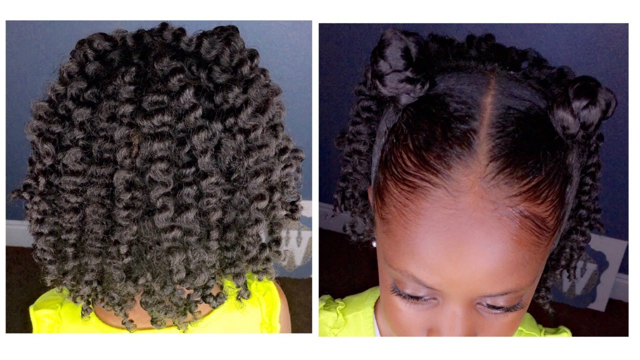 Two Strand Twist Out W Bantu Knots Kids Natural Hairstyle