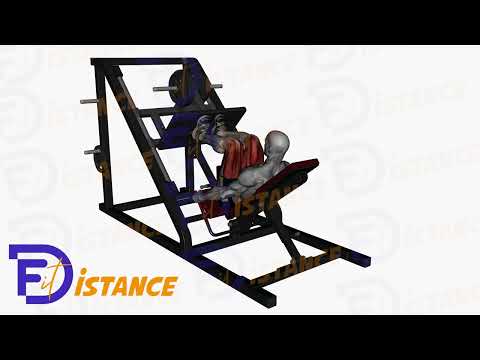 Exercice Presse à cuisse 45 degrés pieds serrés