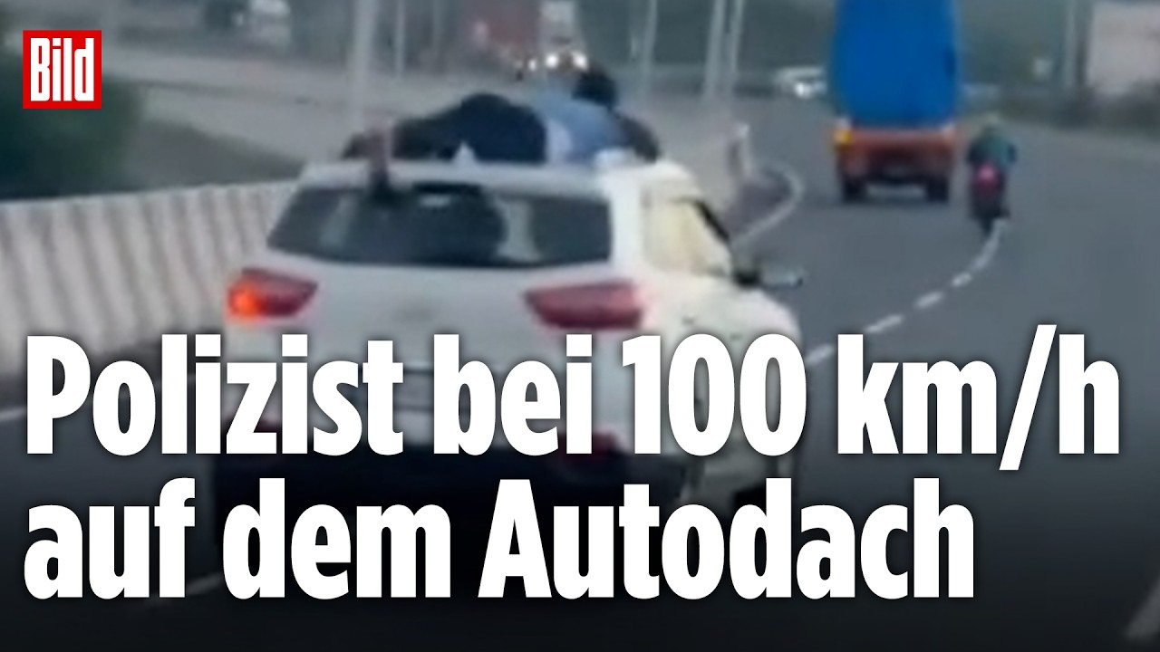 TODESANGST: Polizist klammert sich 40 Kilometer an Schmuggler-Auto fest