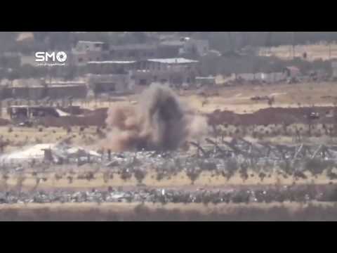 استهداف مقرات النظام من قبل الجيش الحر رداً على خرق الهدنة على جبهة النعيمة في محافظة درعا