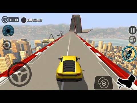 Impossible Car Tracks 3D: Yellow Sport Car Driving Stunts Simulator Levels 17 and 18 Gameplay 2021