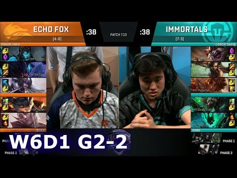 Immortals vs Echo Fox | Game 2 S7 NA LCS Summer 2017 Week 6 Day 1 | IMT vs FOX G2 W6D1