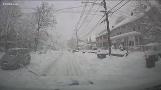 FOX61 Stormtracker treks through snow in Willimantic