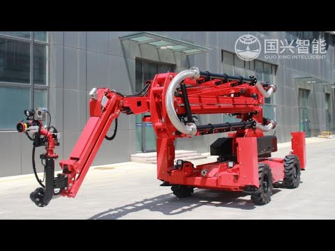 15m high lifting firefighting robot for inaccessible places at high altitudes on a ship