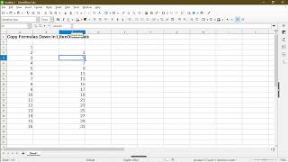 SImple Way to Copy the Formula Down in LibreOffice Calc