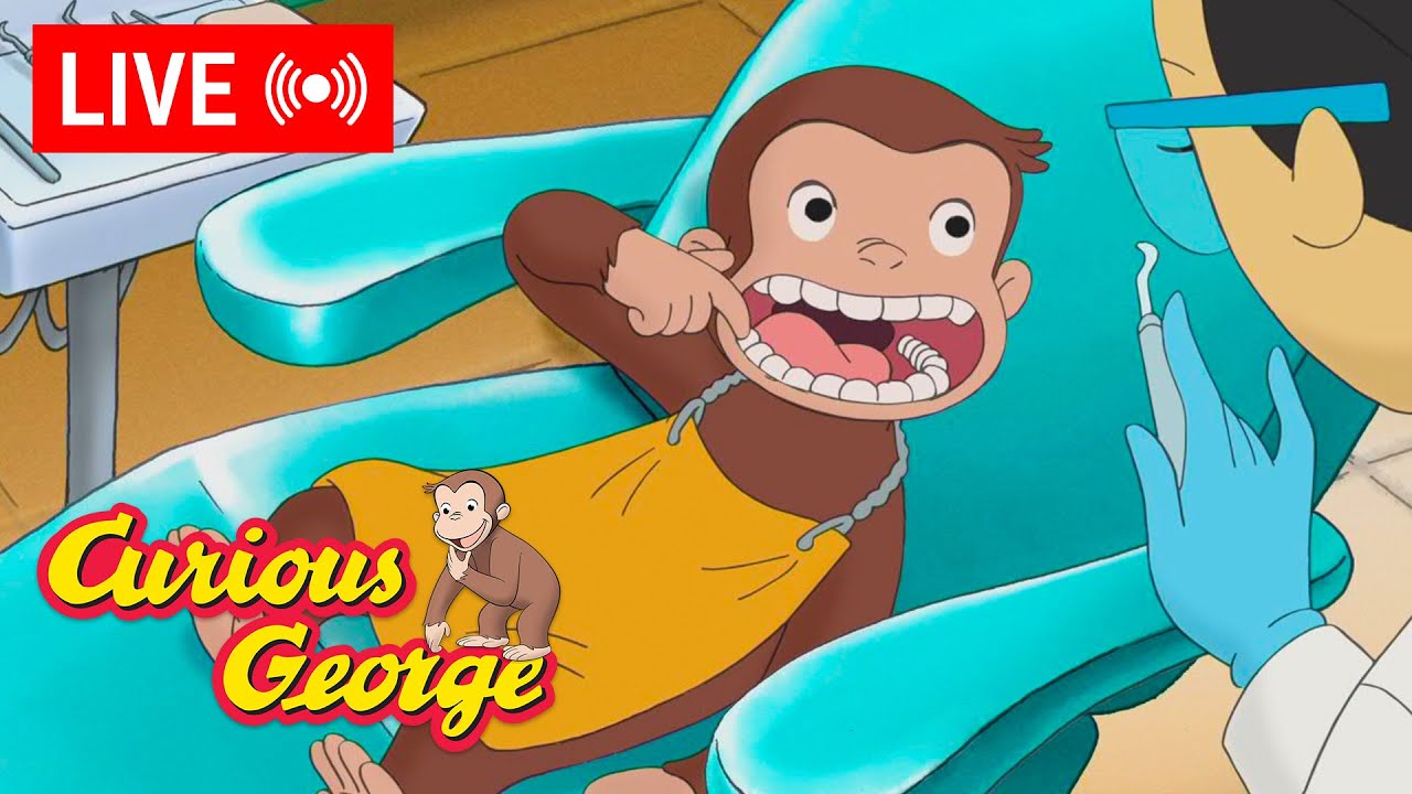 🔴 LIVE Curious George Episodes 🐵 George Learns to Brush His Teeth + More! 🐵