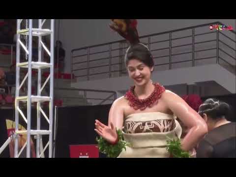 Litara graces the stage with a captivating Tongan tau'olunga on the crowning night of Miss Heilala.