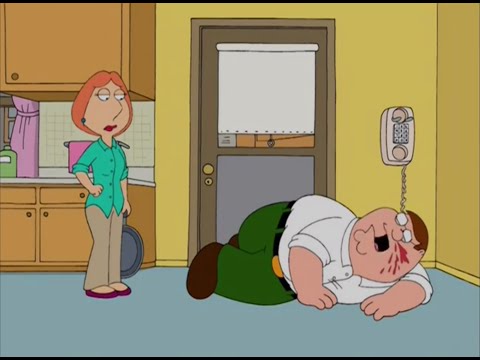 Family Guy - Lois hits peter in the face with a frying pan