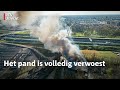 Uitslaande brand in Utrecht na uren onder controle, pand volledig verwoest | RTV Utrecht