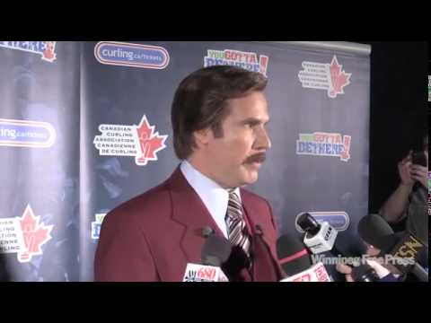 Will Ferrell as Ron Burgundy opening olympic curling event