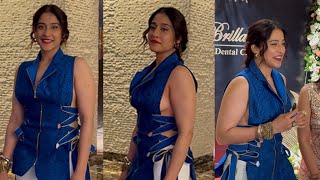 Actress Regina Cassandra Sizzling in Blue Dress at Brillare Clinic | Silver Screen