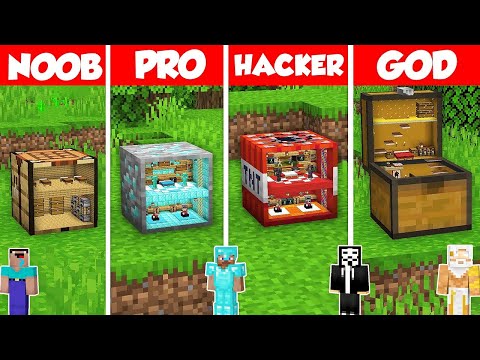 EPIC Tiny Block House Build Challenge - NOOB vs PRO vs HACKER vs GOD