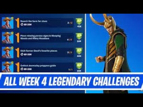 Fortnite All (Week 4) Challenges Guide Legendary Quests