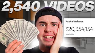 I EXPLODED my Secret YouTube Channel with 2,540 Videos