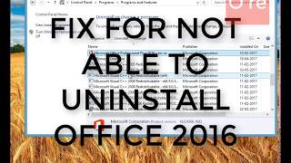 UNABLE TO UNINSTALL MICROSOFT OFFICE 2016 | FIXED! | #opentutorial1