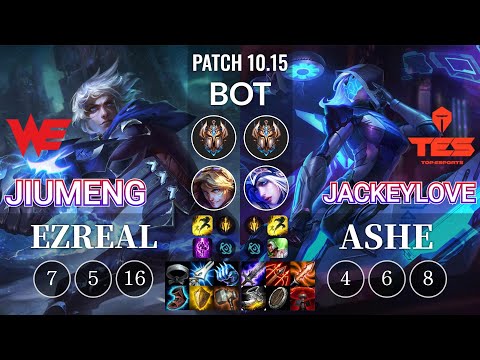 WE Jiumeng Ezreal vs TES JackeyLove Ashe Bot - KR Patch 10.15