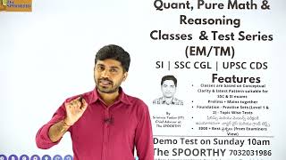 SPOORTHY Quant, Pure Maths & Reasoning Test Series April 2022