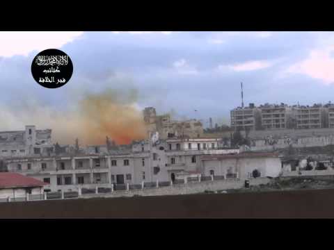 استهداف مبنى فرع المخابرات الجوية في حلب بواسطة سيارة مفخخة من قبل كتائب فجر الخلافة