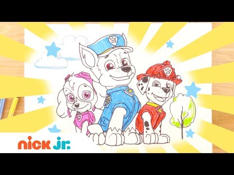 PAW Patrol | 1,2,3… Color Chase, Skye, & Marshall! 🖍| Stay Home #WithMe | Nick Jr.