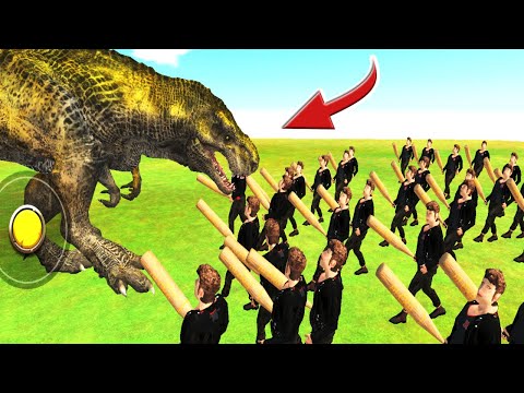 T-rex vs Modern Humans (Angry Joe 25x) 💥 Animal Revolt Battle Simulator ARBS Mobile
