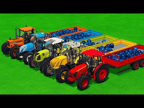 JOHN DEERE vs CLAAS vs CASE vs FENDT TRACTORS BATTLE WITH BLUEBERRY - FS25 🫐