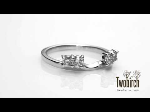 0.5 ct. Graduated Four Stone Shared Prong Set Ring Wrap - TwoBirch TB-WRAP-0004-WG-H