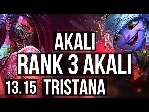 AKALI vs TRISTANA (MID) | Rank 3 Akali, 6/0/1, Dominating, Rank 29 | KR Challenger | 13.15