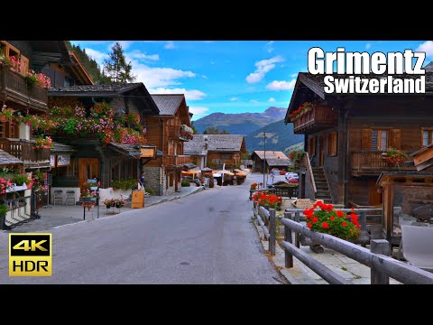 Walking in Grimentz🇨🇭The MOST Beautiful Village of Switzerland [4K HDR]
