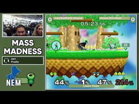 Mass Madness 43 SSBM - Arty/bonfire10 [L] (Green) vs. Shmeeli/AVG (Blue) - Melee Doubles GF