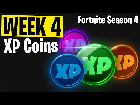 WEEK 4 - ALL XP Coins Location - Season 4 | Fortnite
